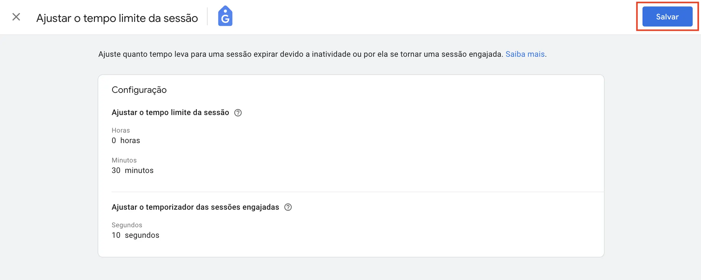 Salvar configuração