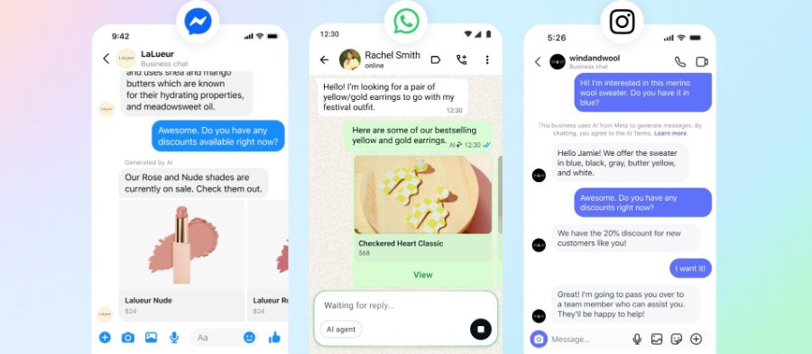 Exemplo do Meta Business Agent em uma conversa no WhatsApp