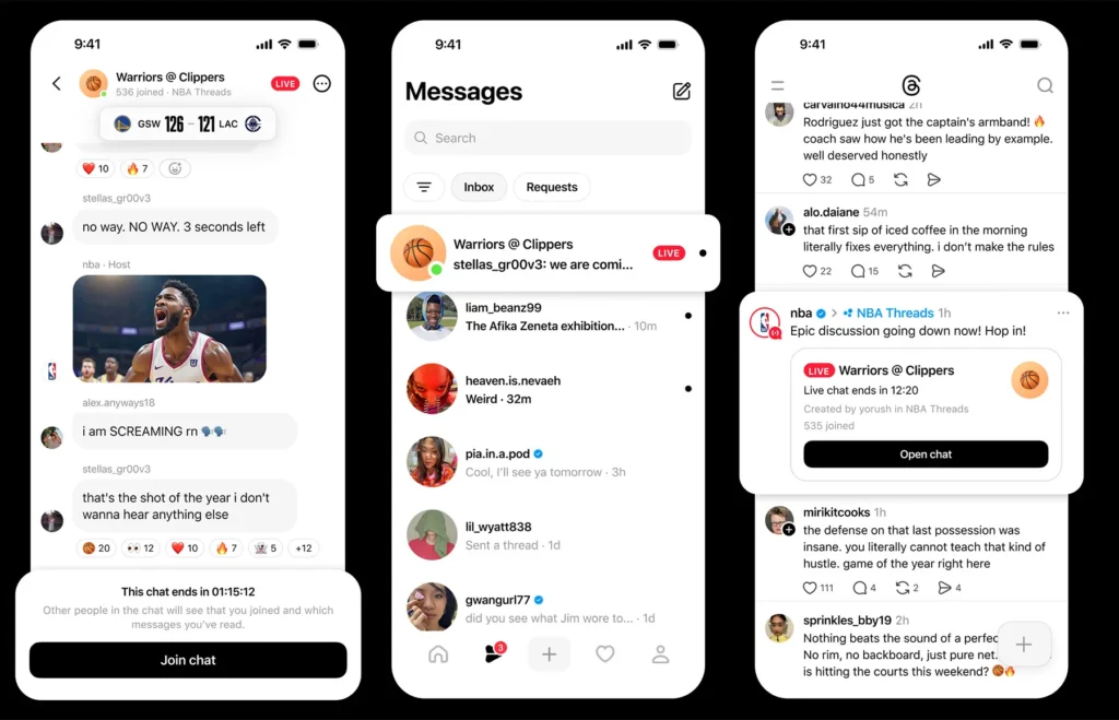 threads-live-chats-interfaces-de-exemplo