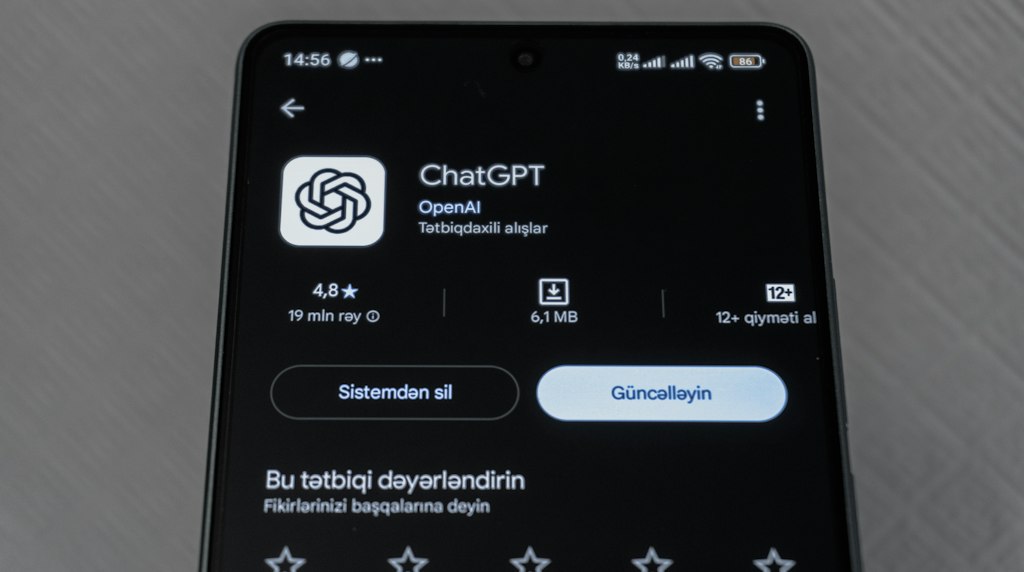 Smartphone exibindo o aplicativo do ChatGPT